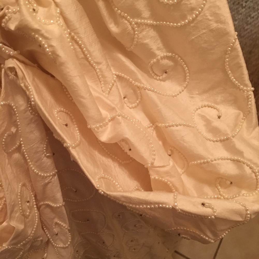 Couture Italian silk and pearl wedding gown